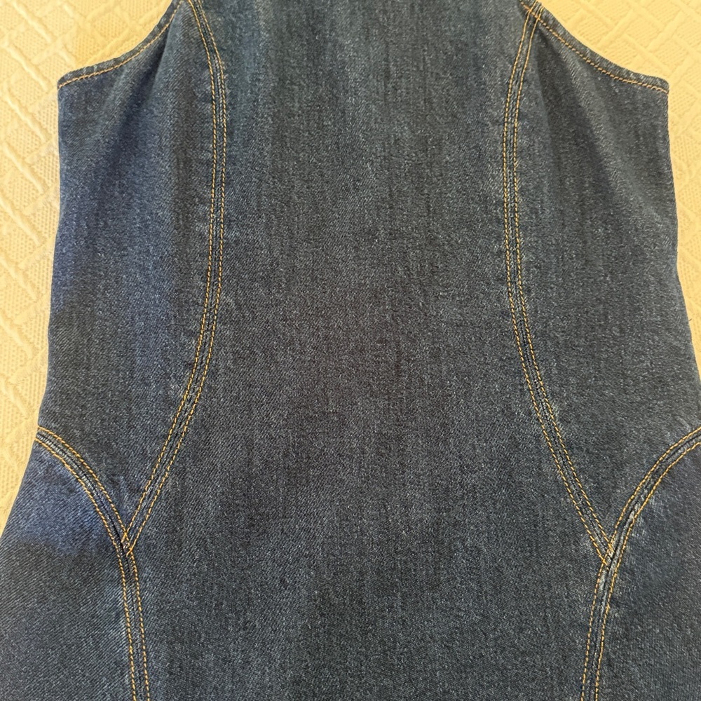 Re/done Denim Split-Front Racerback Mini Dress - Picture 8 of 10